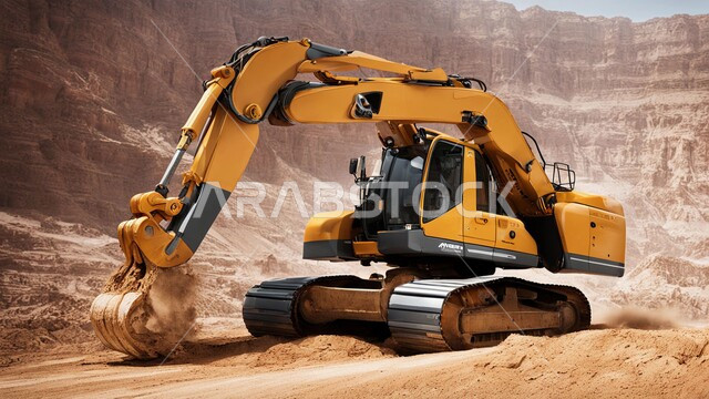 التطور والتحديث وإعادة الإعمار للمنشآت والمباني في المملكة العربية السعودية, آلات ومعدات ثقيلة, جرافة تعمل على رفع وتعبئة الرمال والحصى، مفهوم الهندسة والبناء والتطوير، مهن ووظائف هندسية