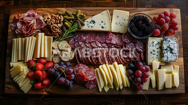 طبق طعام مليء بالفواكه الطازجة والمكسرات، سناكات خفيفة وصحية غنية بالعناصر الغذائية الهامة، فطور صباحي على الطريقة السعودية، فن تقديم الطعام في المطابخ الشرقية ، مجموعة من اصناف اللحم الغير مطبوخ