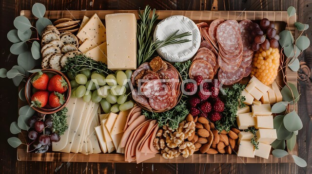 طبق طعام مليء بالفواكه الطازجة والمكسرات، سناكات خفيفة وصحية غنية بالعناصر الغذائية الهامة، فطور صباحي على الطريقة السعودية، فن تقديم الطعام في المطابخ الشرقية ، مجموعة من اصناف اللحم الغير مطبوخ