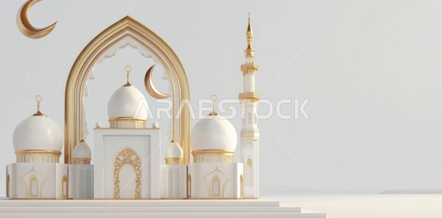 العبادة والتقرب إلى الله تعالى, قدوم شهر الخير, مجسمات رمضانيه ثلاثية الابعاد للمآذن والقبب للمساجد الإسلامية, الديكورات والتصاميم الهندسية المميزة في رمضان المبارك, زينة الاعياد والمناسبات الدينية