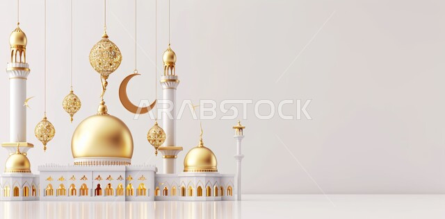 العبادة والتقرب إلى الله تعالى, قدوم شهر الخير, مجسمات رمضانيه ثلاثية الابعاد للمآذن والقبب للمساجد الإسلامية, الديكورات والتصاميم الهندسية المميزة في رمضان المبارك, زينة الاعياد والمناسبات الدينية