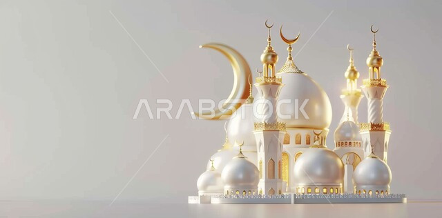 العبادة والتقرب إلى الله تعالى, قدوم شهر الخير, مجسمات رمضانيه ثلاثية الابعاد للمآذن والقبب للمساجد الإسلامية, الديكورات والتصاميم الهندسية المميزة في رمضان المبارك, زينة الاعياد والمناسبات الدينية