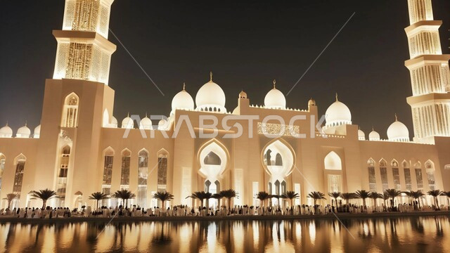 التصميم الهندسي المعماري المميز لبناء المساجد في الامارات العربية المتحدة، انعكاس صورة مسجد على الماء في مدينة دبي، العبادة والتقرب الى الله، اقامة وأداء الصلاة، الديكورات والزخارف على الطراز الإسلامي