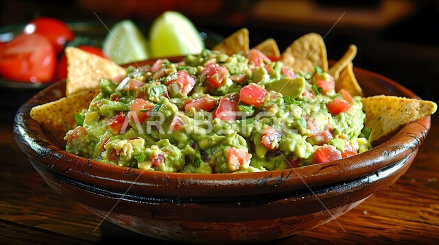 سلطة الأفوكادو والطماطم مع رقائق التورتيلا، تقديم وجبات طعام صحية ومفيدة في المطاعم السعودية، أطعمة غنية بالفيتامينات، حمية غذائية للمحافظة على اللياقة البدنية، أطباق المقبلات العربية والمأكولات الشرقية
