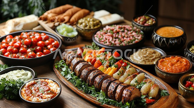 طبق شهي من كرات اللحم المشوية، وجبة ذات قيمة غذائية عالية، فنون التقديم في مطاعم ومطابخ المملكة العربية السعودية، أطباق من المأكولات العربية التقليدية الشعبية، وصفات طعام شهية صحية ولذيذة