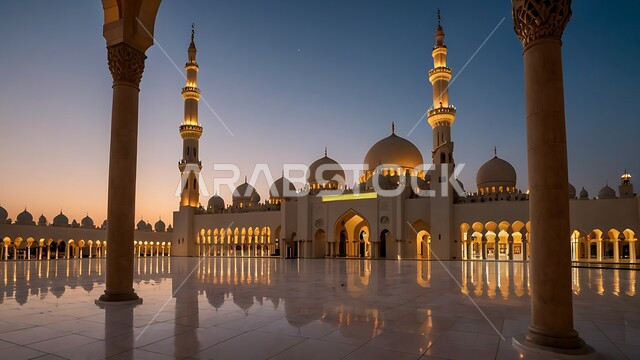 التصاميم والديكورات المميزة على الطراز الاسلامي، دمج الحضارة مع الأصالة، مفهوم العبادة والتقرب الى الله, اداء الفرائض والصلوات, الزخارف والنقوش الاسلامية في احد المساجد في المملكة العربية السعودية