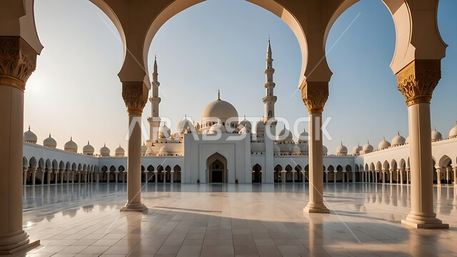 مفهوم العبادة والتقرب الى الله, اداء الفرائض والصلوات, دمج الحضارة مع الأصالة، الزخارف والنقوش الاسلامية في احد المساجد في المملكة العربية السعودية, الديكورات والتصاميم المميزة على الطراز الاسلامي