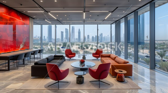 الديكورات الداخلية الراقية للفلل والشقق السكنية في المملكة العربية السعودية، اكسسوارات وتحف عصرية، التصاميم الأنيقة لغرف الجلوس المريحة على الطراز الحديث، غرفة معيشة مع أثاث منزلي فاخر بالألوان الداكنة