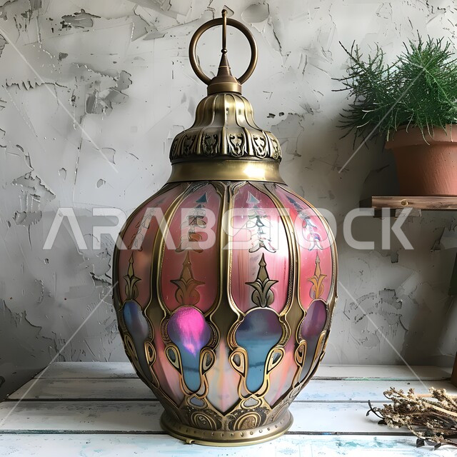 أضواء و مصابيح عربية تقليدية, فانوس مزخرف معدني مضيء, ديكورات وزينة و أنوار الشهر الفضيل، الاحتفال بالمناسبات و الأعياد الدينية الإسلامية, الأجواء الروحانية في الأيام الفضيلة, الاستعداد لاستقبال رمضان المبارك