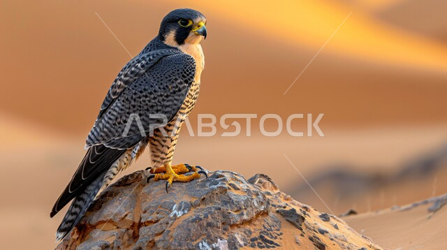  تدريب وترويض الطيور الجارحة والمفترسة، إقامة نادي الصقور في موسم الصيد السنوي في المملكة العربية السعودية، الفخر بالتراث السعودي العريق في تربية طائر الصقر، نسر يقف على صخرة في إحدى المحميات الطبيعيه، رمز القوة والتحدي وحدة البصر