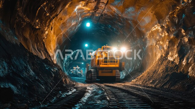 مناطق التنقيب عن الثروات الباطنية, المعدات و الآلات الثقيلة الضخمة, أعمال الحفر و التعدين, معامل و مصانع المملكة العربية السعودية, النهضة بالاقتصاد الوطني السعودي, شاحنات حفر الأنفاق و المناجم تحت الأرض
