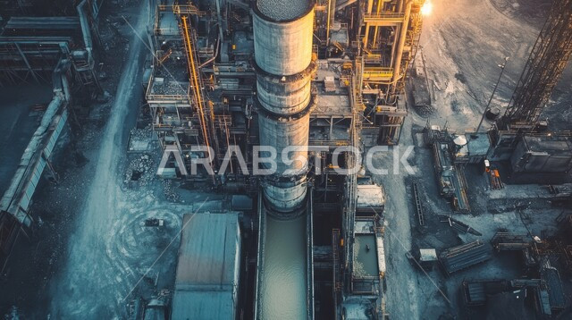 خطوط الأنابيب والكابلات الفولاذية، التلوث الناتج عن انتاج البترول، صناعات ومشاريع بيتروكيماوية، مصنع تكرير النفط والغاز في المنطقة الصناعية، مصانع ومعامل في المملكة العربية السعودية