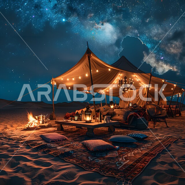 المغامرات والكشتات البرية، أجواء التخييم الشبابية الممتعه، خيام شعبية في المناطق الصحراوية، الطبيعة والرمال الذهبية الناعمة، أجواء ليلية هادئة أمام شعلى الحطب, مخيمات سياحية في صحاري المملكة العربية السعودية