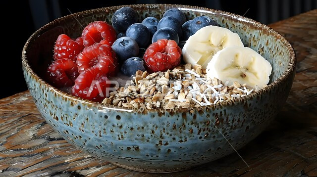 الاستمتاع بالسناكات المغذية والمفيدة, وجبات صحية ذات قيمة غذائية عالية، مشروبات باردة وعصائر طبيعية لذيذة، طبق أساي المزين بقطع الفواكه الطازجة والشوفان والكريمة والمكسرات و الجرانولا