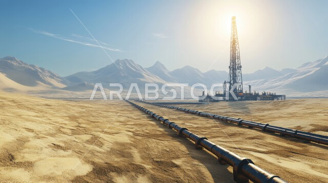 Facilities for extracting blanket wealth, petrochemical industries and projects, factories and plants in the Kingdom of Saudi Arabia, a close-up of huge pipes in the middle of the desert, huge and large warehouses, industrial engineering and equipment