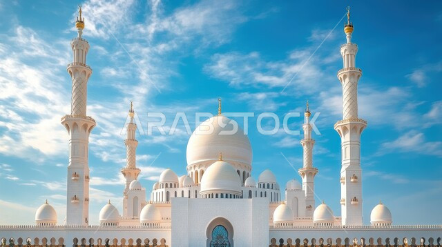 القبب والمآذن المتميزة، ديكورات وتصاميم على الطراز الاسلامي، الفن الهندسي المعماري للمساجد، صورة مقربة لمسجد عربي فاخر في المملكة العربية السعودية، العبادة والتقرب إلى الله، آداء الفرائض والصلوات، خلفيات دينية رمضانية، منظر السماء المليئة بالغيوم