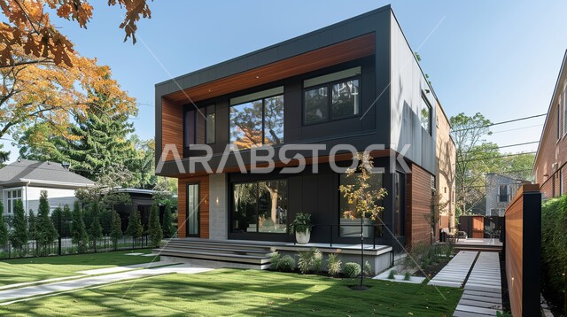 تصميم لمنزل على الطراز الحديث، مجمع سكني راقي بتصماميم عصريه في السعوديه، فلل وشقق فندقيه سياحيه، النمو العمراني في المملكه العربية السعودية، ديكورات خارجيه متميزة، الفن الهندسي المعماري 