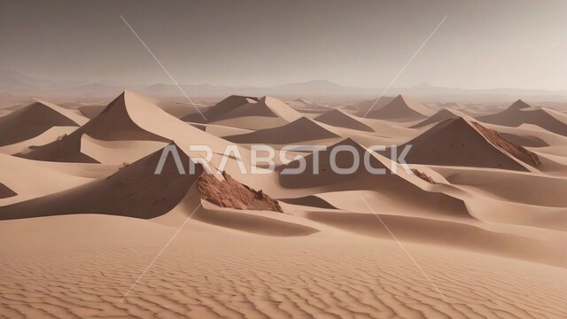 التشكلات و التكوينات الرملية في صحراء المملكة العربية السعودية، التضاريس في البراري، الهضاب و التلال من الرمال الناعمة الذهبية، مناطق البادية والبيئة الطبيعية الصحراوية, خلفية الطبيعة