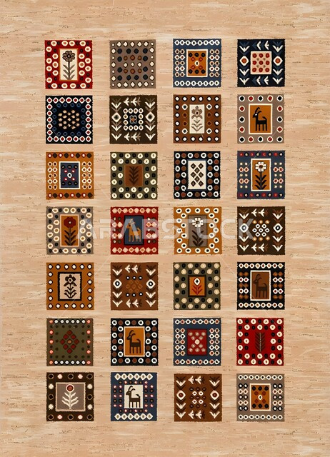 تصميم عربي خليجي سعودي للنقوش العربيه الاصيله الملونة في المملكة العربيه السعودية ,فنون تقليديه تراثيه حرفيه ,التراث الشعبي السعودي لزخرفة السدو