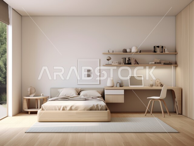 غرفة نوم بتصميم معاصر حديث ، ديكورات داخليه ، أثاث منزلي فاخر، تصاميم عصرية راقيه، شقق وفلل سكنية ، فنادق ومنتجعات في المملكة العربية السعودية 