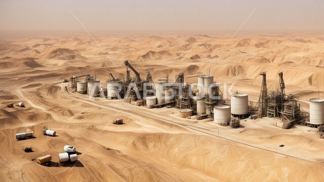 Towers and metal structures in desert lands, oil and gas refineries, petrochemical industries and projects, the concept of petroleum engineering in the Gulf countries, the renaissance of the Saudi national economy, large and huge warehouses and tanks, fuel factories and mines in the Kingdom of Saudi Arabia