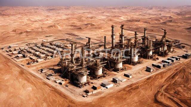 Large and massive storage tanks, towers and metal structures in desert lands, oil and gas refineries, petrochemical industries and projects, the concept of petroleum engineering in the Gulf countries, the renaissance of the Saudi national economy, fuel factories and mines in the Kingdom of Saudi Arabia