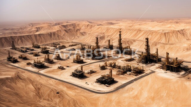 خزانات مستودعات كبيرة وضخمة, الأبراج والهياكل المعدنية في الأراضي الصحراوية, مصافي تكرير النفط والغاز, صناعات ومشاريع بتروكيماوية، مفهوم هندسة البترول في دول الخليج, النهضة بالاقتصاد الوطني السعودي, مصانع ومناجم الوقود في المملكة العربية السعودية