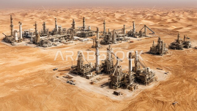 صناعات ومشاريع بتروكيماوية، مصافي تكرير النفط والغاز, مفهوم هندسة البترول في دول الخليج, النهضة بالاقتصاد الوطني السعودي, الأبراج والهياكل المعدنية في الأراضي الصحراوية, مستودعات وخزانات كبيرة وضخمة, مصانع ومعامل الوقود في المملكة العربية السعودية