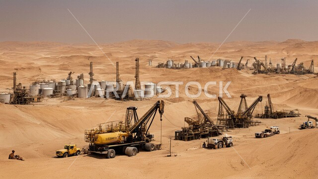 صناعات ومشاريع بتروكيماوية، مصافي تكرير النفط والغاز, مفهوم هندسة البترول في دول الخليج, النهضة بالاقتصاد الوطني السعودي, الأبراج والهياكل المعدنية في الأراضي الصحراوية, مستودعات وخزانات كبيرة وضخمة, مصانع ومعامل الوقود في المملكة العربية السعودية
