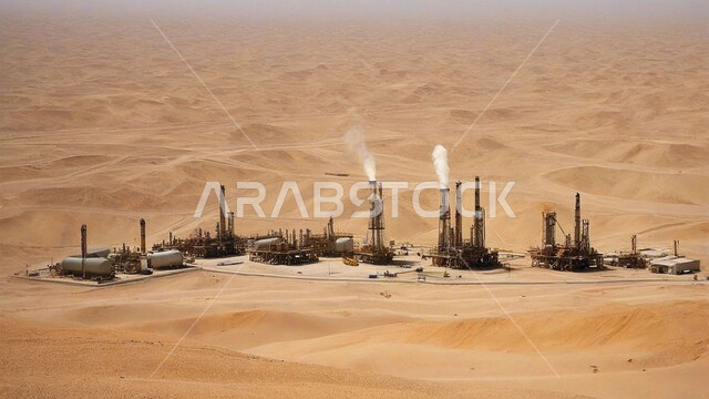 مصافي تكرير النفط والغاز, صناعات ومشاريع بتروكيماوية، مفهوم هندسة البترول في دول الخليج, النهضة بالاقتصاد الوطني السعودي, الأبراج والهياكل المعدنية في الأراضي الصحراوية, مستودعات وخزانات كبيرة وضخمة, مصانع ومعامل الوقود في المملكة العربية السعودية