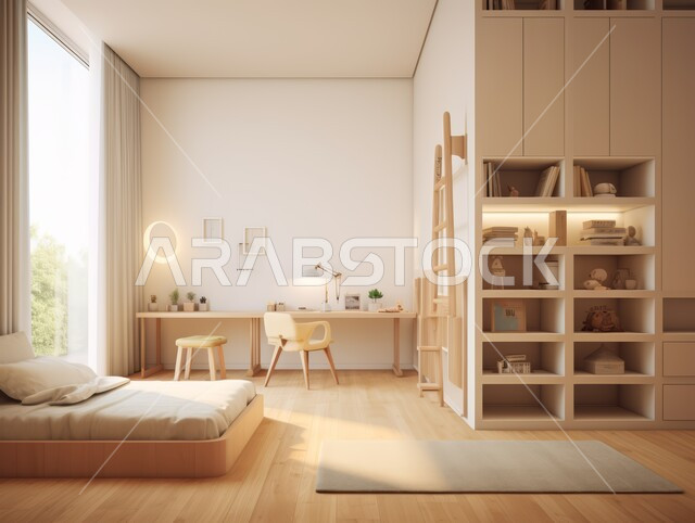 Luxury bedroom designs, large and comfortable bed with modern design, modern accessories and antiques, large facades and windows, high-end home furniture, interior home decorations, residential apartments and villas in the Kingdom of Saudi Arabia, luxury hotels and resorts