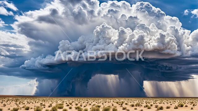 أجواء وطقوس قاسية, غبار العاصفة الرملية في الصحراء, رياح ترابية في المناطق الصحراوية, الكثبان والرمال الذهبية الناعمة، التشكيلات والتكوينات الرملية في المملكة العربية السعودية, منظر السماء الممتلئة بالغيوم الداكنة، الزوابع الغبارية القوية