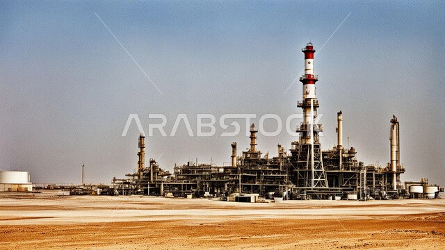 صناعات ومشاريع بيتروكيماوية، التطور الهندسي والعمراني لمصافي البترول في المملكة العربية السعودية، مصفاة نفط على الرمال الذهبية الناعمة، مناخ قاسي وجاف، اعتماد التقنيات والتكنولوجيا الحديثة في إنتاجية النفط والغاز، ادوات ومعدات ضخمة وحديثة