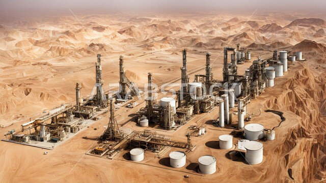 التطور الهندسي والعمراني لمصافي البترول في المملكة العربية السعودية، مصفاة نفط على الرمال الذهبية الناعمة، مناخ قاسي وجاف، اعتماد التقنيات والتكنولوجيا الحديثة في إنتاجية النفط والغاز، صناعات ومشاريع بيتروكيماوية، ادوات ومعدات ضخمة وحديثة