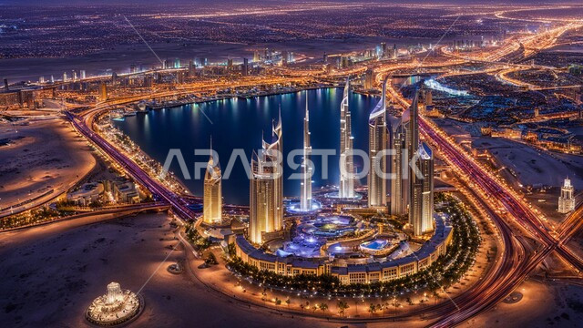 منظر تخيلي للمباني والمنشآت الحديثة، جذب واستقطاب السياح من انحاء العالم، النمو والتطور العمراني على ساحل الخليج العربي، الواجهة السياحية في المملكة العربية السعودية، الفن الهندسي المعماري للأبراج وناطحات السحاب