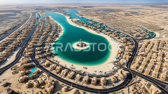 منظر تخيلي للمباني والمنشآت الحديثة، جذب واستقطاب السياح من انحاء العالم، النمو والتطور العمراني على ساحل الخليج العربي، الواجهة السياحية في المملكة العربية السعودية، الفن الهندسي المعماري للأبراج وناطحات السحاب