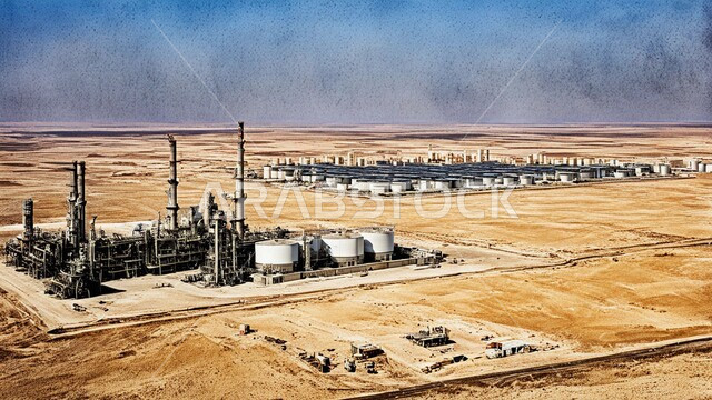 صناعات ومشاريع بيتروكيماوية، التطور الهندسي والعمراني لمصافي البترول في المملكة العربية السعودية، مصفاة نفط على الرمال الذهبية الناعمة، مناخ قاسي وجاف، اعتماد التقنيات والتكنولوجيا الحديثة في إنتاجية النفط والغاز، ادوات ومعدات ضخمة وحديثة