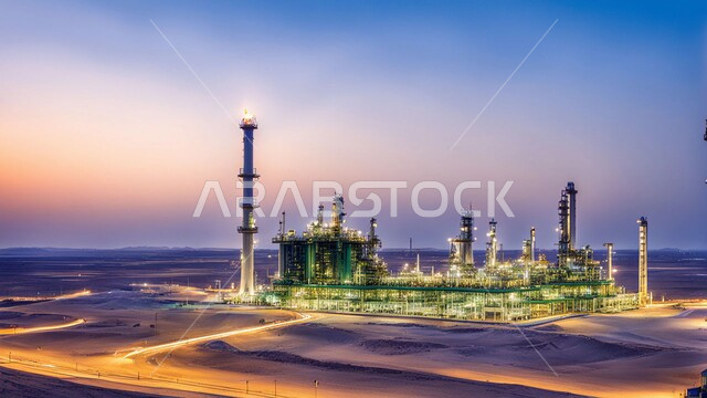 مستودعات وخزانات كبيرة وضخمة، إضاءة الأبراج والهياكل المعدنية في وقت المغرب, مصانع ومعامل النفط في المملكة العربية السعودية, مفهوم هندسة البترول في دول الخليج, مصفاة تكرير النفط والغاز, صناعات ومشاريع بتروكيماوية، النهضة بالاقتصاد الوطني السعودي