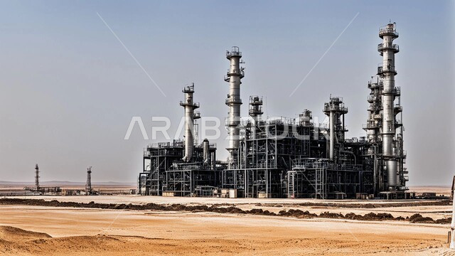 صناعات ومشاريع بيتروكيماوية، التطور الهندسي والعمراني لمصافي البترول في المملكة العربية السعودية، مصفاة نفط على الرمال الذهبية الناعمة، مناخ قاسي وجاف، اعتماد التقنيات والتكنولوجيا الحديثة في إنتاجية النفط والغاز، ادوات ومعدات ضخمة وحديثة