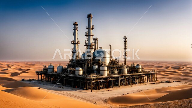 صناعات ومشاريع بيتروكيماوية، التطور الهندسي والعمراني لمصافي البترول في المملكة العربية السعودية، مصفاة نفط على الرمال الذهبية الناعمة، مناخ قاسي وجاف، اعتماد التقنيات والتكنولوجيا الحديثة في إنتاجية النفط والغاز، ادوات ومعدات ضخمة وحديثة