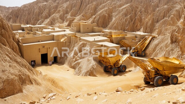 مناجم الذهب العربي الأصيل، مناطق التنقيب عن الثروات الباطنية, المعدات و الآلات الثقيلة الضخمة, أعمال الحفر و التعدين, معامل و مصانع المملكة العربية السعودية, النهضة بالاقتصاد الوطني السعودي, ادوات حفر الأنفاق و المناجم تحت الأرض