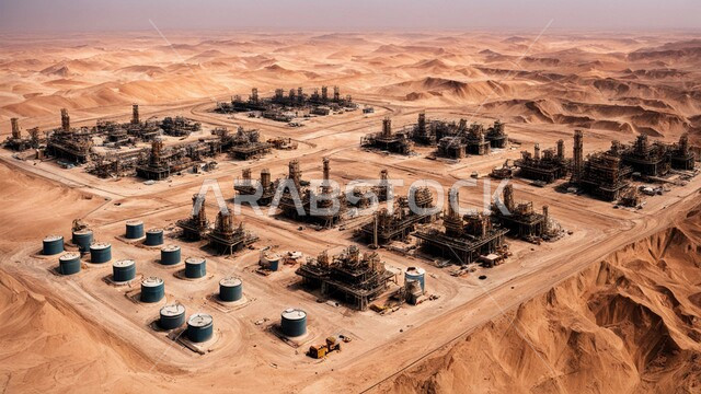 التطور الهندسي والعمراني لمصافي البترول في المملكة العربية السعودية، مصفاة نفط على الرمال الذهبية الناعمة، مناخ قاسي وجاف، اعتماد التقنيات والتكنولوجيا الحديثة في إنتاجية النفط والغاز، صناعات ومشاريع بيتروكيماوية، ادوات ومعدات ضخمة وحديثة