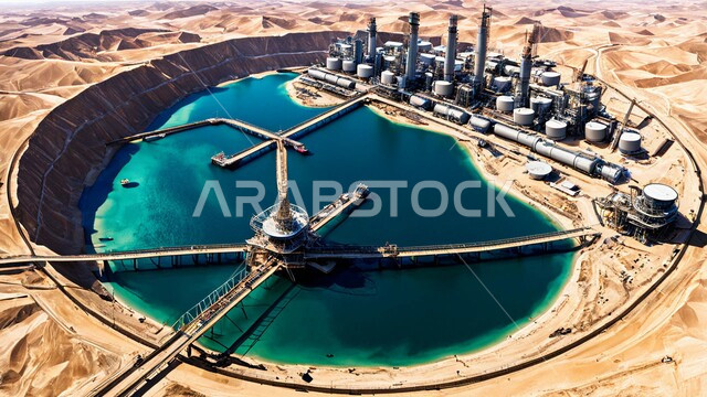 مستودعات وخزانات كبيرة وضخمة, الأبراج والهياكل المعدنية في الأراضي الصحراوية, مصافي تكرير النفط والغاز, صناعات ومشاريع بتروكيماوية، مفهوم هندسة البترول في دول الخليج, النهضة بالاقتصاد الوطني السعودي, مصانع ومناجم الوقود في المملكة العربية السعودية