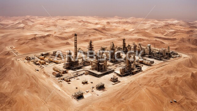التطور الهندسي والعمراني لمصافي البترول في المملكة العربية السعودية، مصفاة نفط على الرمال الذهبية الناعمة، مناخ قاسي وجاف، اعتماد التقنيات والتكنولوجيا الحديثة في إنتاجية النفط والغاز، صناعات ومشاريع بيتروكيماوية، ادوات ومعدات ضخمة وحديثة