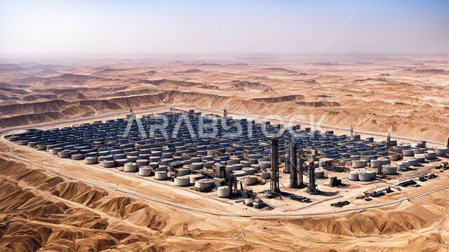 التطور الهندسي والعمراني لمصافي البترول في المملكة العربية السعودية، مصفاة نفط على الرمال الذهبية الناعمة، مناخ قاسي وجاف، اعتماد التقنيات والتكنولوجيا الحديثة في إنتاجية النفط والغاز، صناعات ومشاريع بيتروكيماوية، ادوات ومعدات ضخمة وحديثة