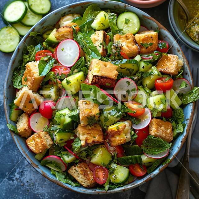 Delicious vegetable salad, fresh lettuce pieces, close-up of a plate of Caesar salad with chicken pieces, healthy diet meals, restaurants and healthy foods, delicious fast food meals, oriental foods and cold appetizers