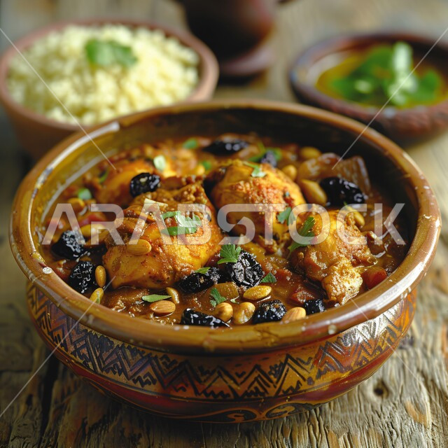 طاجن اللحم الغني بالمكسرات وحبات الزبيب والمشمش على الطريقة المغربية، وجبات الأطعمة الصحية الشهية، المأكولات الشرقية المتنوعة, أكلات شعبية تقليدية, تنوع الوصفات في مطاعم المملكة العربية السعودية