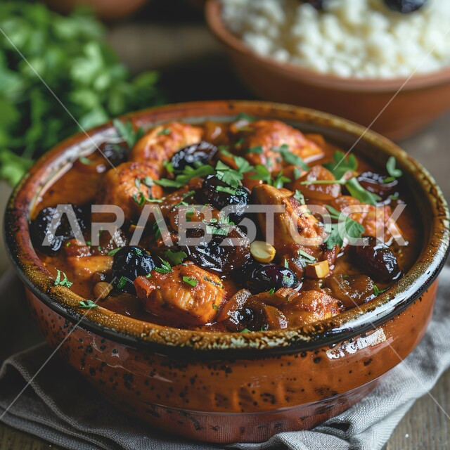 طاجن اللحم الغني بالمكسرات وحبات الزبيب والمشمش على الطريقة المغربية، وجبات الأطعمة الصحية الشهية، المأكولات الشرقية المتنوعة, أكلات شعبية تقليدية, تنوع الوصفات في مطاعم المملكة العربية السعودية