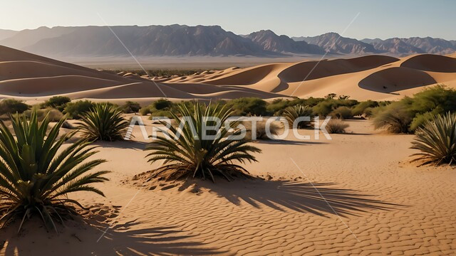 النباتات الشوكية في مناطق البادية والبيئة الطبيعية الصحراوية، التضاريس والمرتفعات والقمم الجبلية في البراري، التكوينات والتشكيلات الصخرية في صحراء المملكة العربية السعودية، الرمال الناعمة والكثبان الرملية الذهبية، خلفيات الطبيعة .