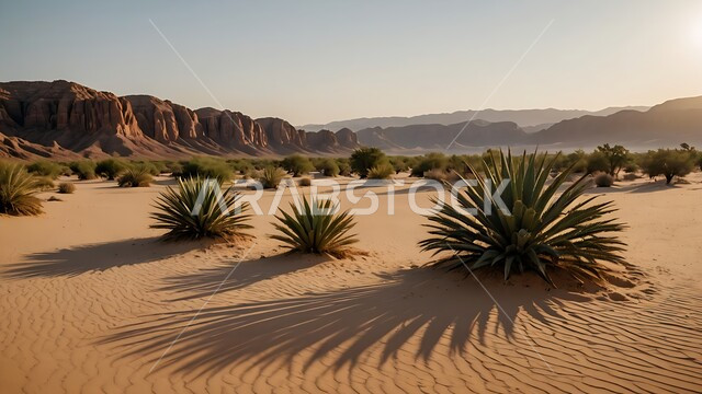  التكوينات والتشكيلات الصخرية في صحراء المملكة العربية السعودية ، التضاريس والمرتفعات والقمم الجبلية في البراري ، الرمال الناعمة والكثبان الرملية الذهبية ، النباتات الشوكية في مناطق البادية والبيئة الطبيعية الصحراوية،  خلفيات الطبيعة 